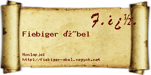 Fiebiger Ábel névjegykártya